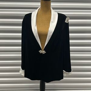 Alex Evenings- Black Velvet Evening Suit Jacket